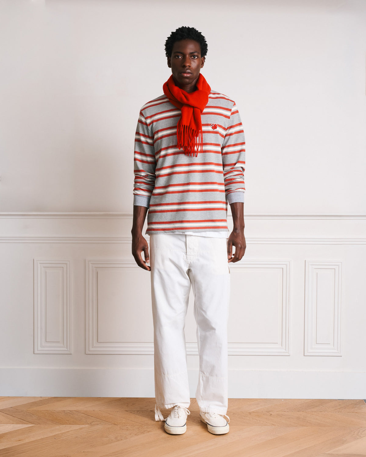 Merci - Polo Bastian - Gris Rouge & Ecru - 2