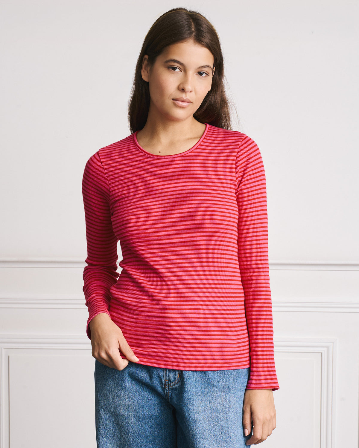 Merci - T-Shirt Carla - Rouge & Rose - 1
