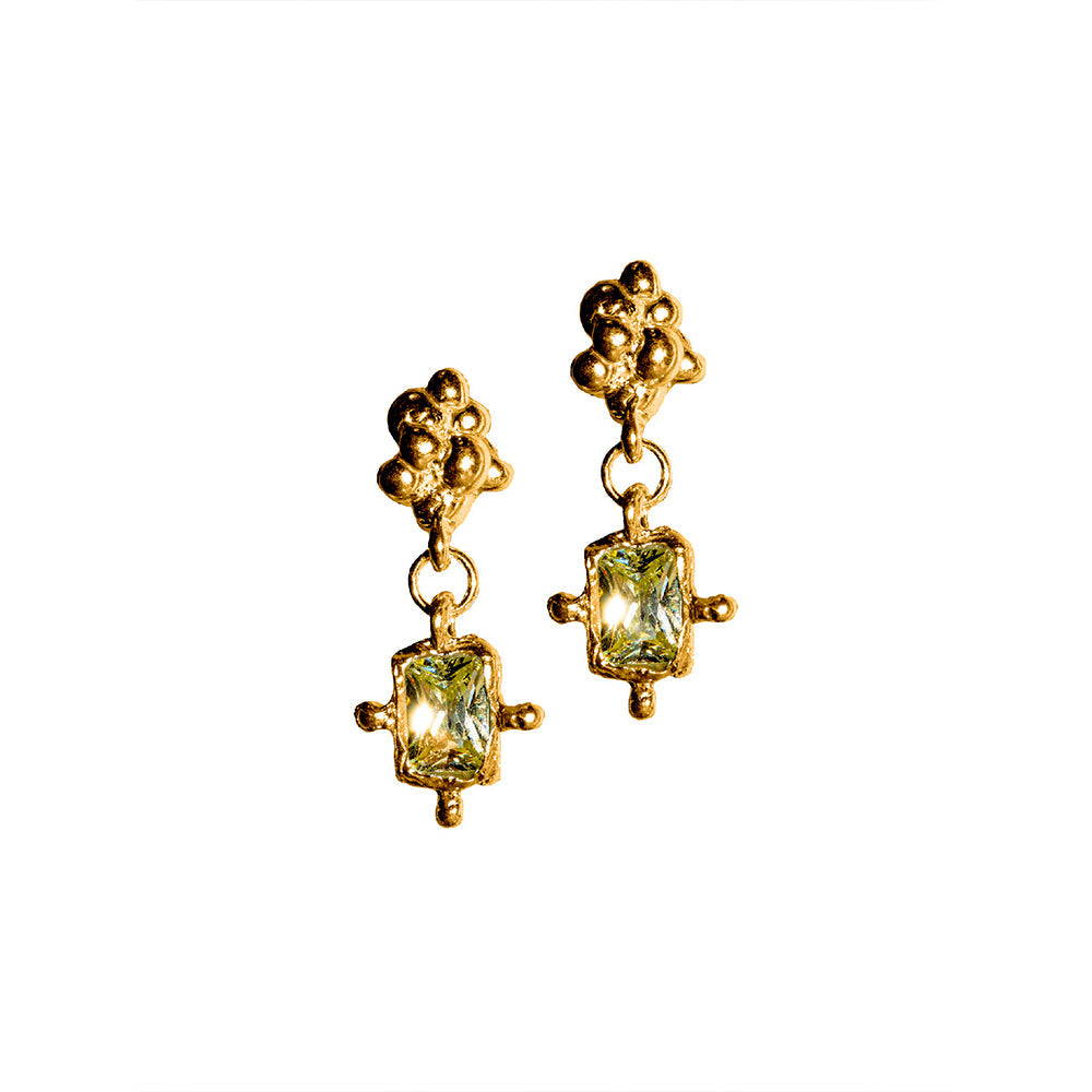 Sofia Rocha - Boucles d'oreilles Viena - Or & Vert - 1