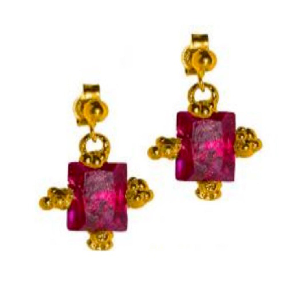 Sofia Rocha - Boucles d'oreilles Ausence - Or & Fuschia - 1