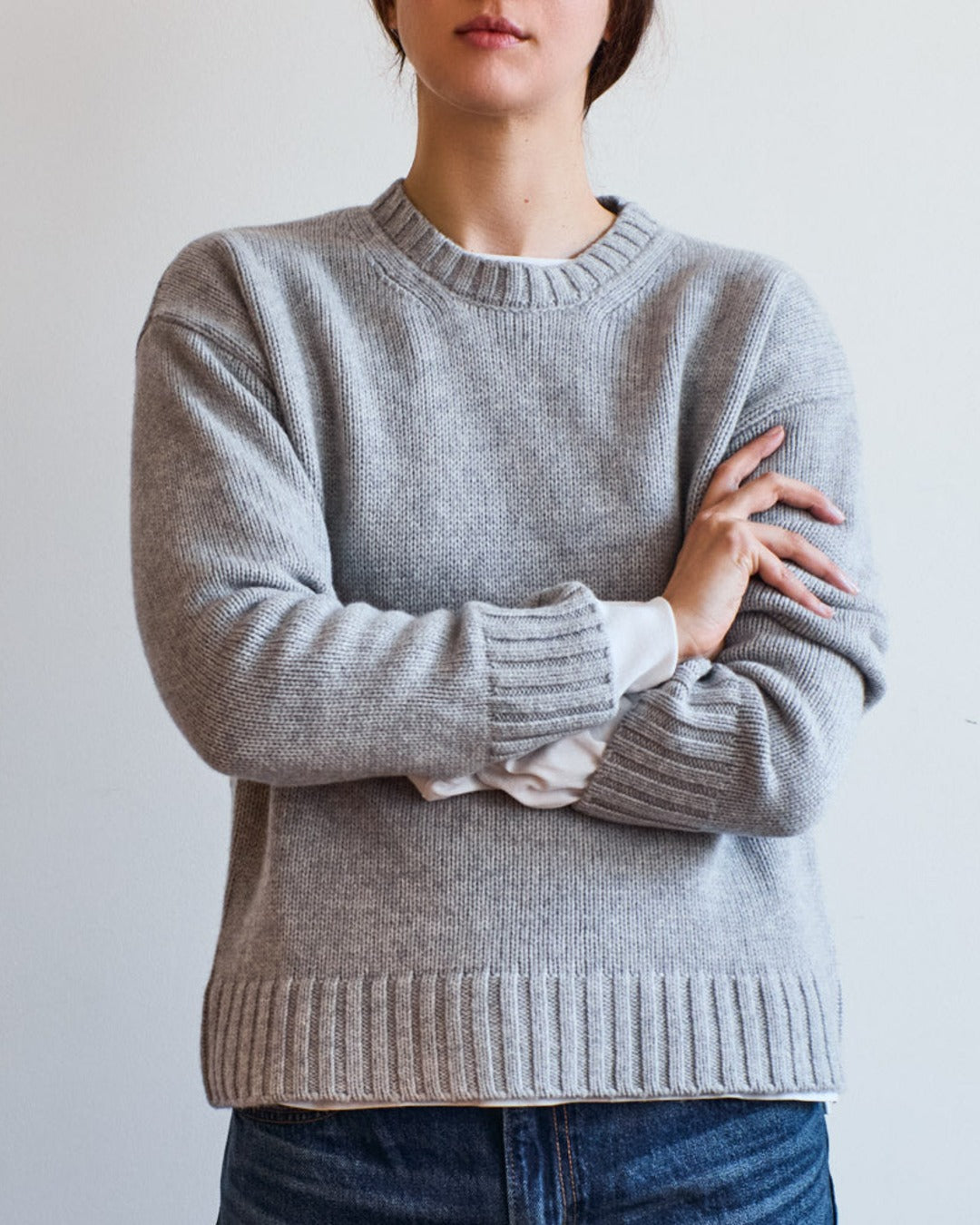 Merci - Pull en laine - Gris - 1