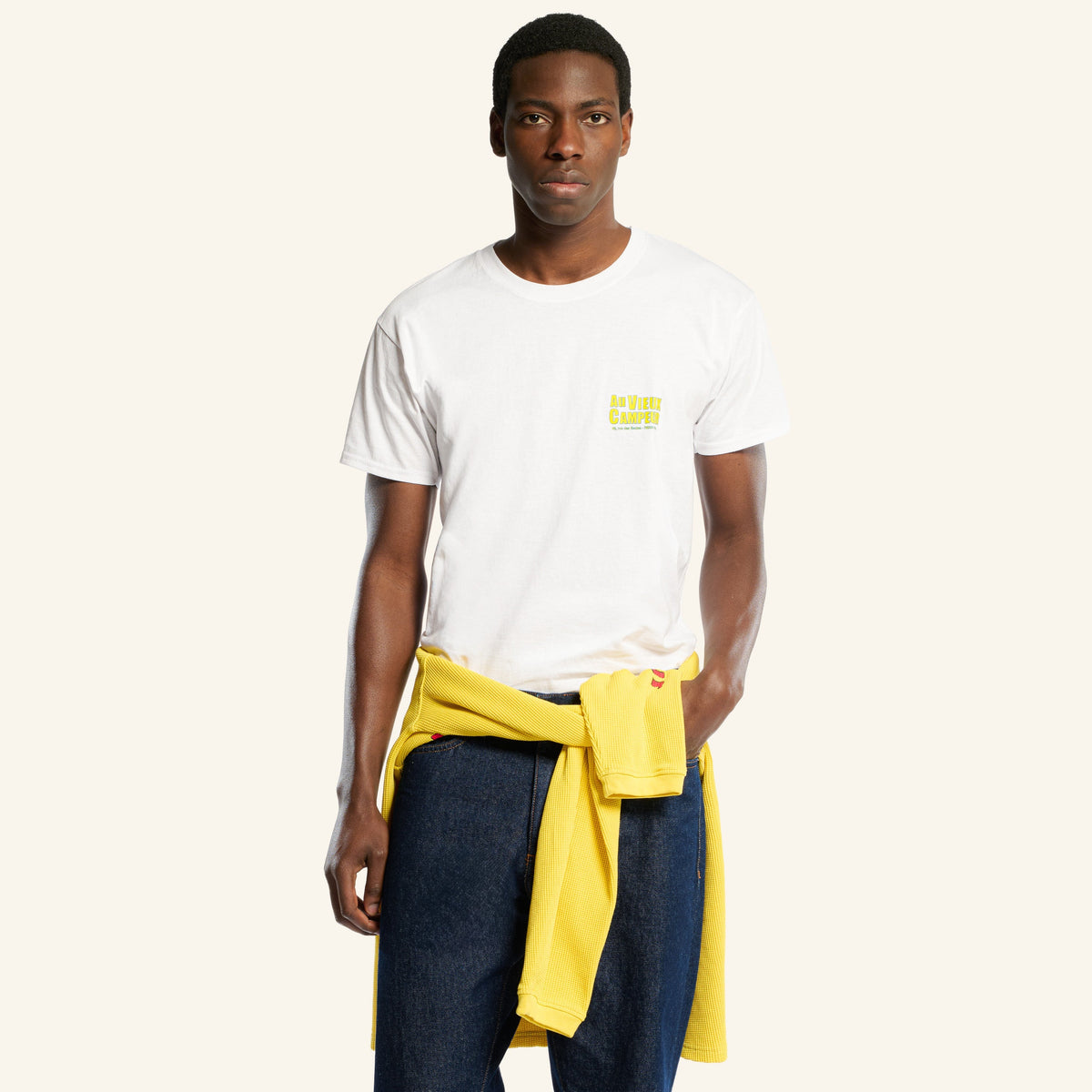 Au Vieux Campeur - Congés Payés - T-Shirt Manches Courtes Tentes - Blanc - 1