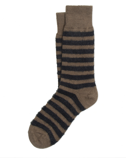 Ant45 - Chaussettes Elodie Rayées - Marron - 1