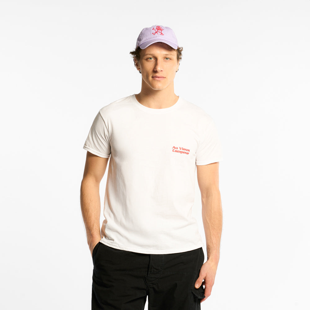 Au Vieux Campeur - T-shirt Manches Courtes Volcans - Blanc - 2
