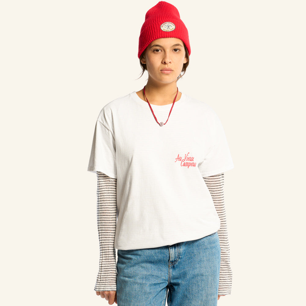 Au Vieux Campeur - Congés Payés - T-Shirt Manches Courtes Chaise De Camping - Blanc - 1