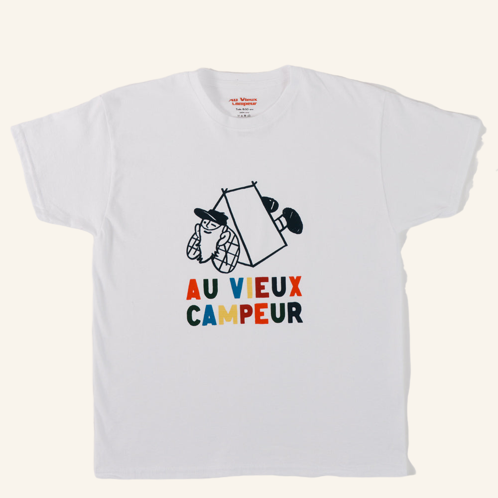 Au Vieux Campeur - Congés Payés - T-Shirt Kids Cabane - Blanc - 1